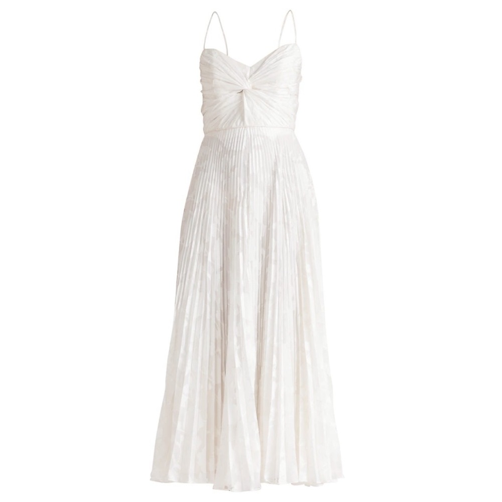 White pleated floral dress - size 10